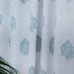 Sheer Curtain Semi Transparent Motiff Block print Rod Pocket Off white - 52" X 90"