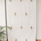 Door Semi Transparent Sheer Polyester with Golden Embroidered Motif Beige - 54" x 84"