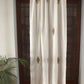 Door Semi Transparent Sheer Polyester with Golden Embroidered Motif Beige - 54" x 84"
