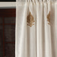 Door Semi Transparent Sheer Polyester with Golden Embroidered Motif Beige - 54" x 84"