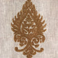 Door Semi Transparent Sheer Polyester with Golden Embroidered Motif Beige - 54" x 84"