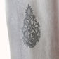Door Semi Transparent Sheer Polyester with Silver Embroidered Motif White - 54" x 84"