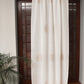 Door Semi Transparent Sheer Polyester with Golden Floral Embroidery Beige - 54" x 84"