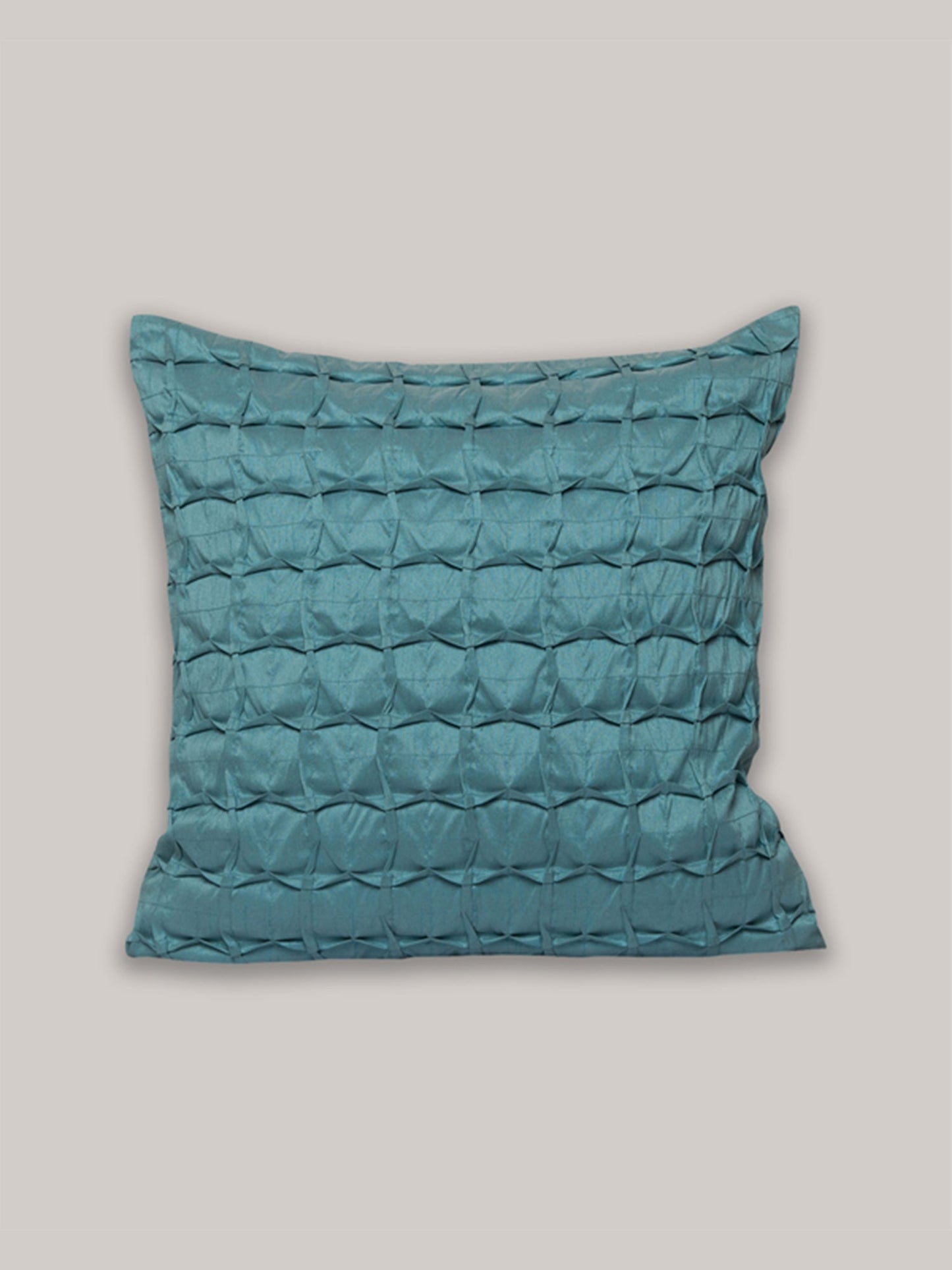 Cushion Cover 100% Polyester Box Pleated Blue - 16" X 16"
