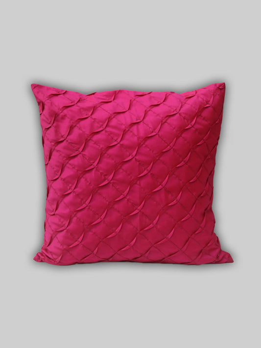 Technique Cushion Cover 100% Polyester Box Pleated  Pink - 18" X 18"