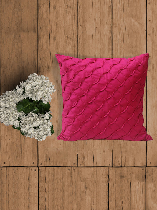 Technique Cushion Cover 100% Polyester Box Pleated  Pink - 18" X 18"