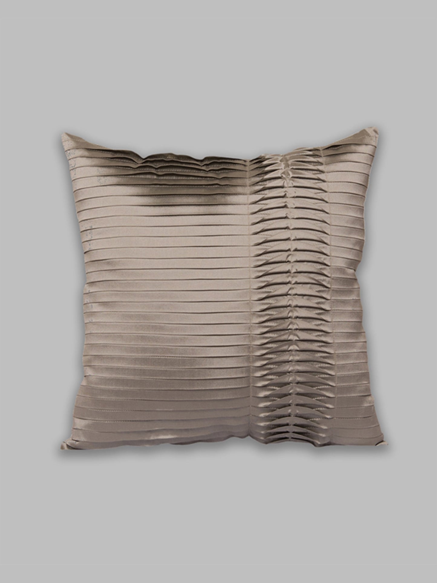Technique Cushion Cover One Side Pleated Polyester Grey - 16" X 16"