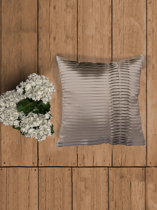 Technique Cushion Cover One Side Pleated Polyester Grey - 16" X 16"