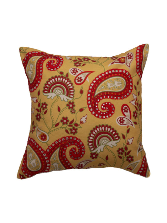 Yellow Printed Cushion Cover 16"X16"