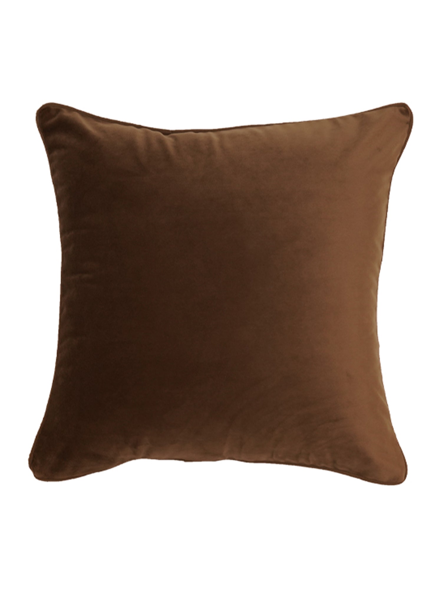 Cushion Cover Solid Velvet Brown - 16"X16"
