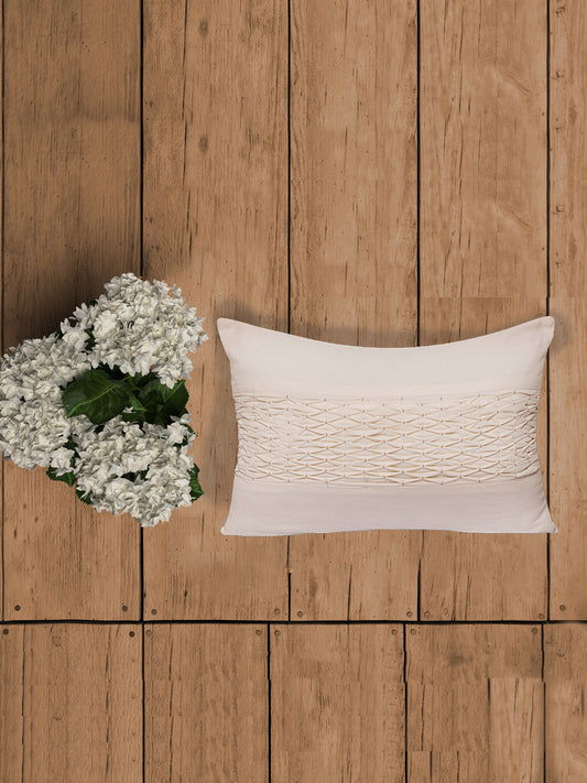 Technique Cushion Cover 100% Cotton White - 12" X 18"