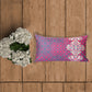 Cushion Cover Velvet Trellis Pattern Pink - 12" X 22"