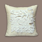 Embroidered Cushion Cover 100% Cotton Frayed White - 12" X 12"