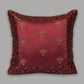 Embroidered Cushion Cover Polyester Bordered Maroon - 12" X 12"