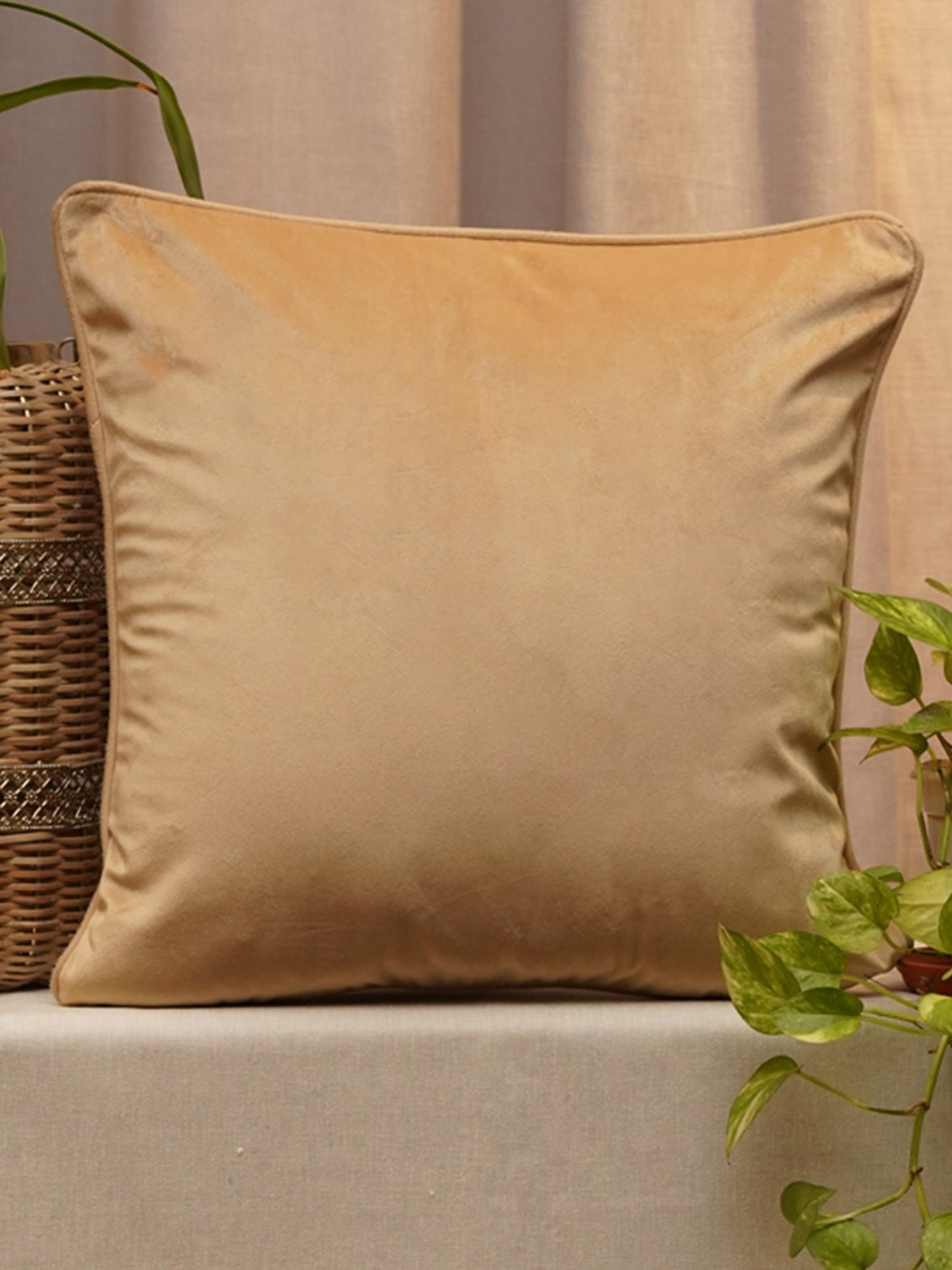 Cushion Cover Velvet  Brown - 16"X 16"