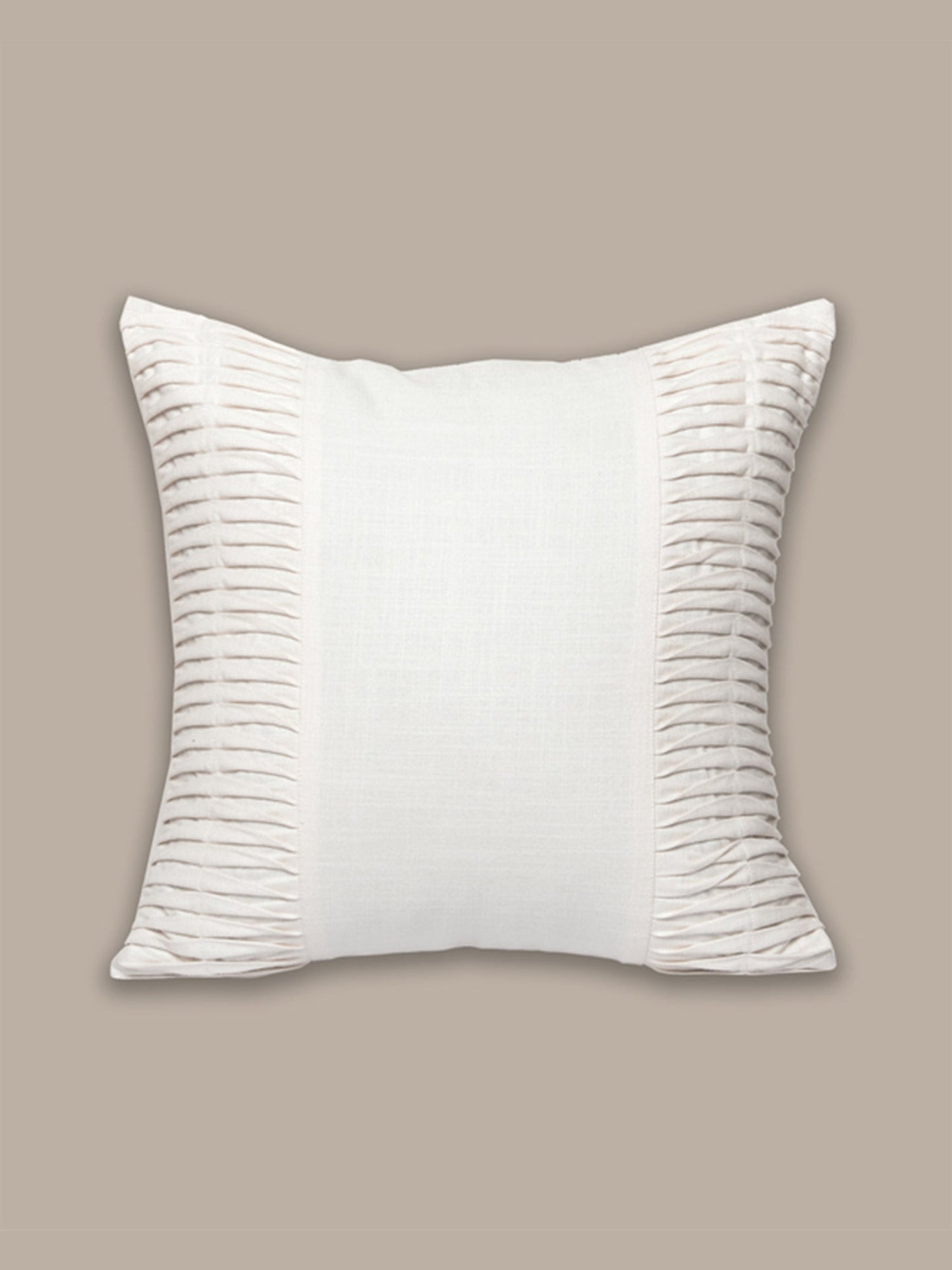 Technique Cushion Cover Solid 100% Cotton Shell Pleated Off White - 16" X 16"