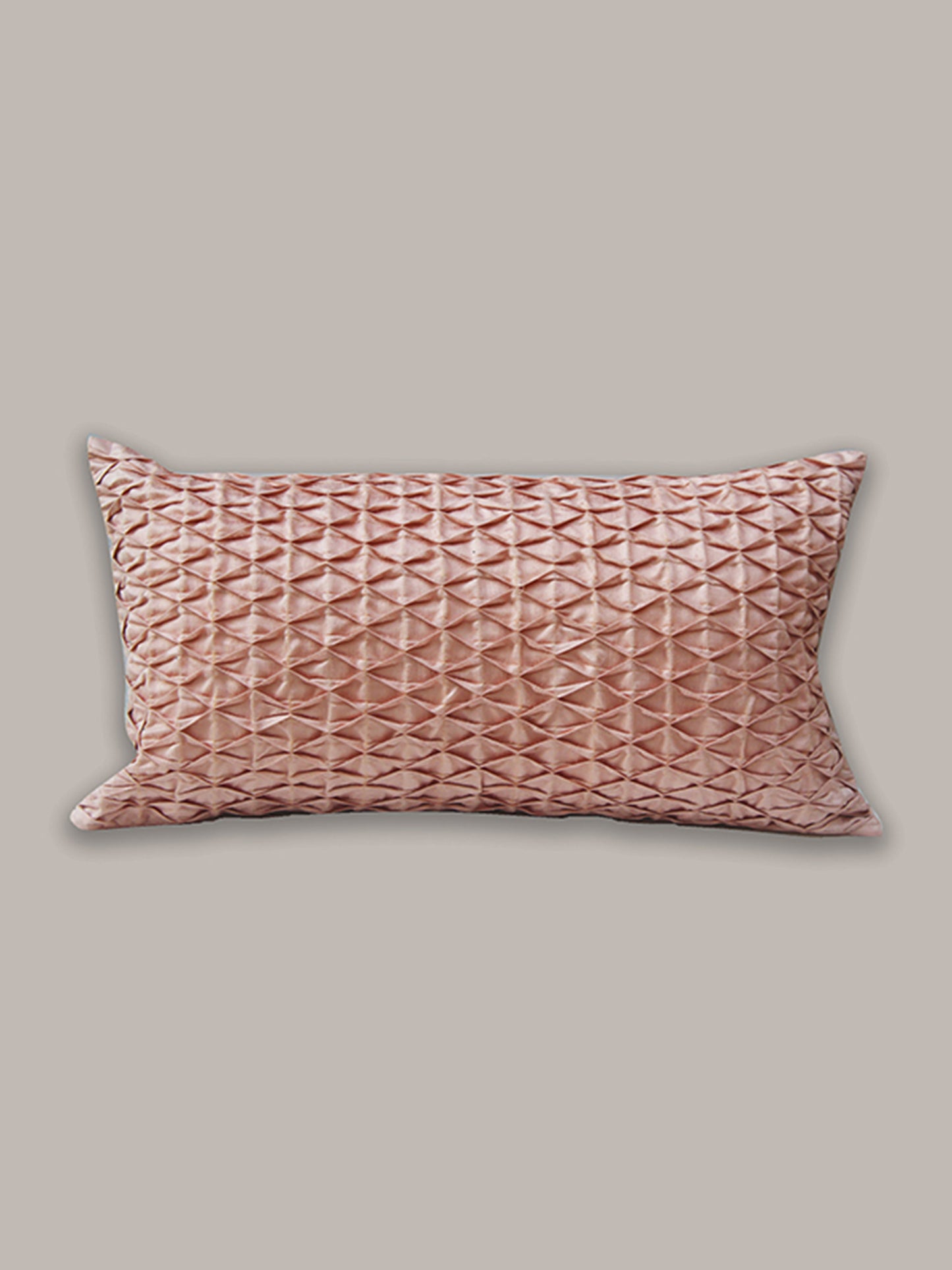 Cushion Cover Solid 100% Polyester Pintucks Rose Pink - 12" X 22"