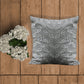 Embroidered Cushion Cover Cotton Geometric Grey - 24" X 24"
