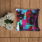 Printed Cushion Cover With Cord Piping 100% Polyester Multi Color - 16" X 16"