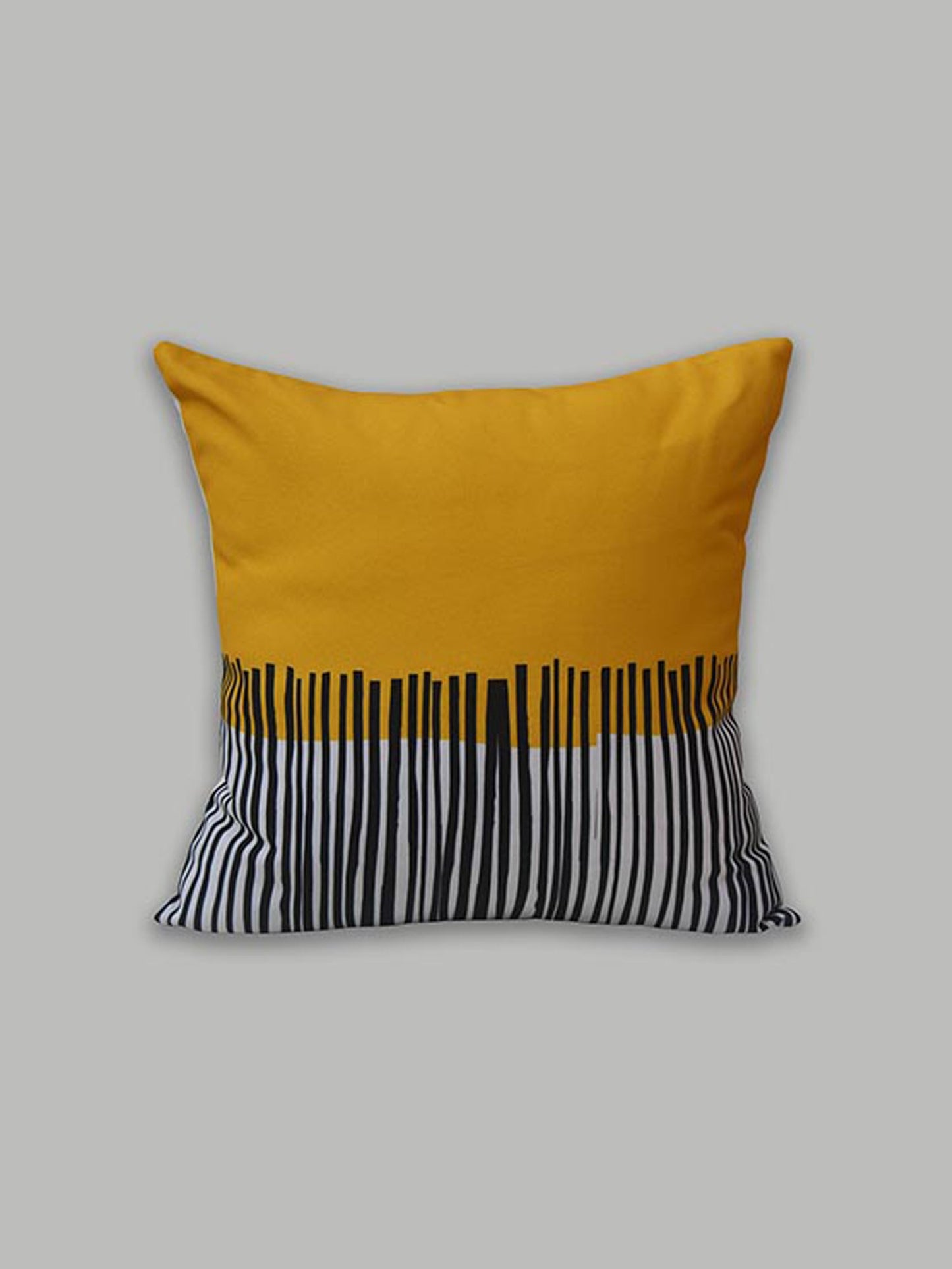Printed Cushion Cover With Cord Piping 100% Polyester Multi Color - 16" X 16"