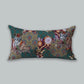 Cushion Cover Solid Velvet Digital Print Off White Brown - 20" X 20"