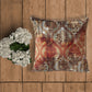 Cushion Cover Solid Velvet Digital Print Off White Brown - 20" X 20"