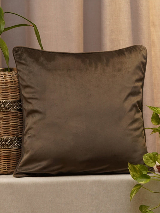 Cushion Cover Velvet  Brown - 16" X 16"
