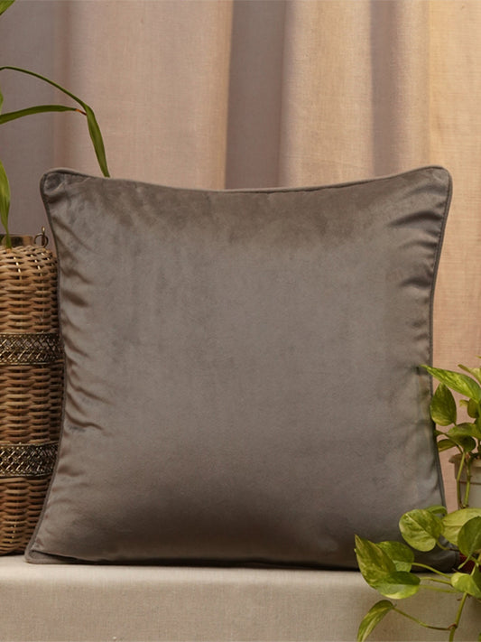 Cushion Cover Velvet  Grey - 16" X 16"