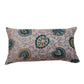 Cushion Cover Polyster Floral Turquoise Blue - 12" X 22"