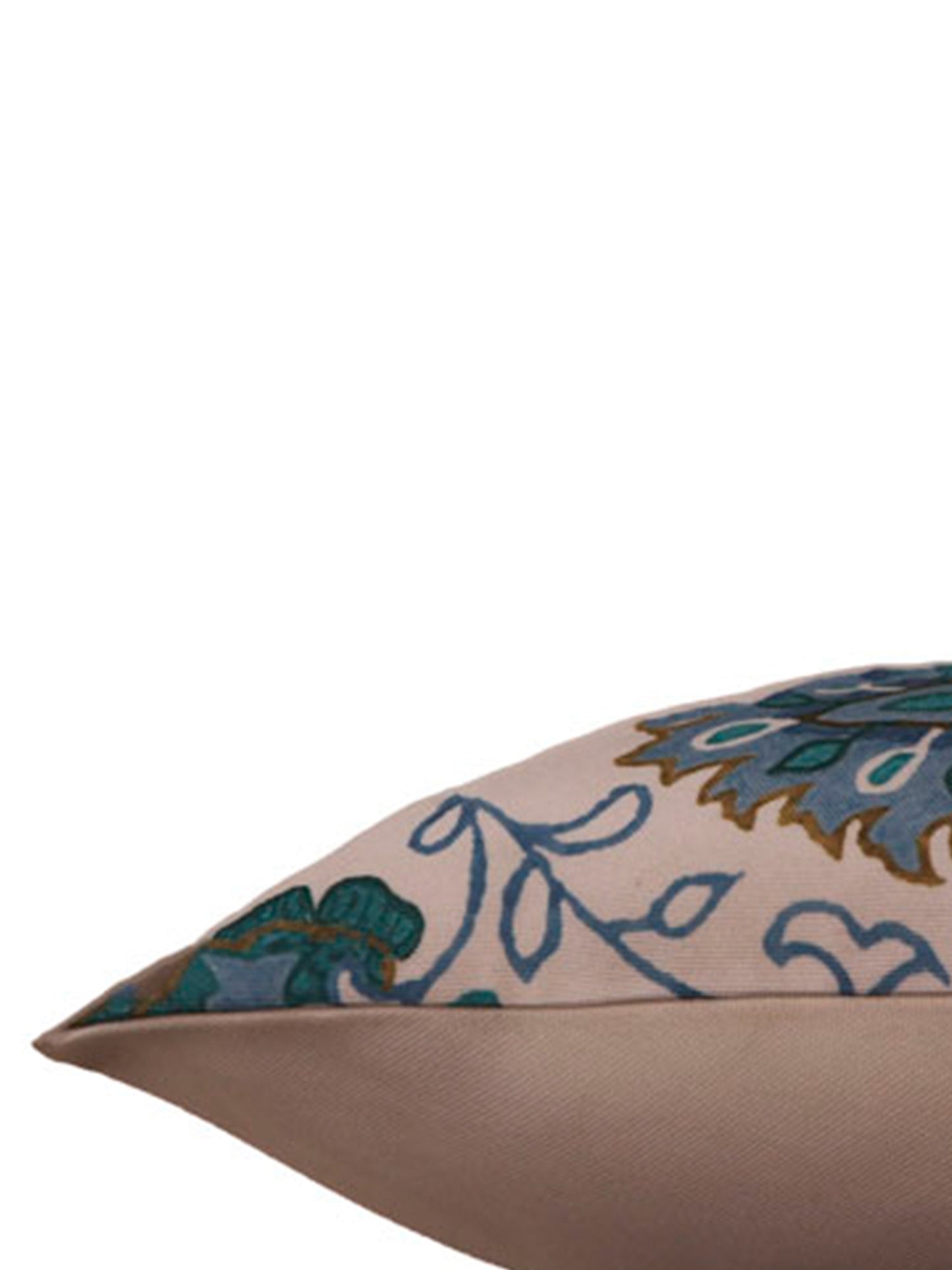 Cushion Cover Polyster Floral Turquoise Blue - 12" X 22"