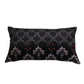 Embroidered Cushion Cover Velvet Floral Black - 12" X 22"