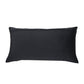 Embroidered Cushion Cover Velvet Floral Black - 12" X 22"