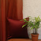 Embroidered Cushion Cover 100% Polyester  Gold Solid Plain  - 12" X 12"