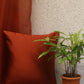 Embroidered Cushion Cover 100% Polyester  Gold Solid Plain  - 12" X 12"
