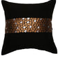Cushion Cover Polyester Sequin Center Border Black - 12" X 12"