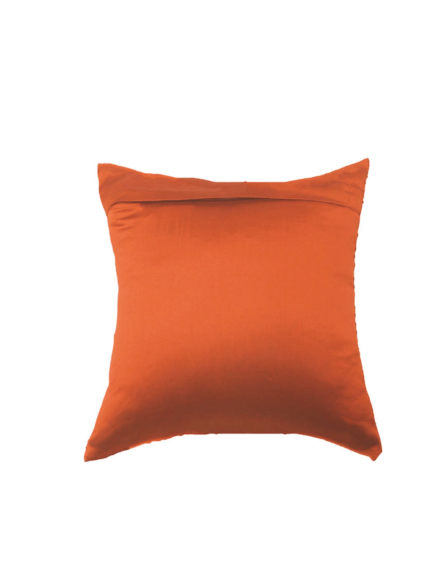 Hand embroidered 100% Polyester Cushion cover Rust - 12"x12"