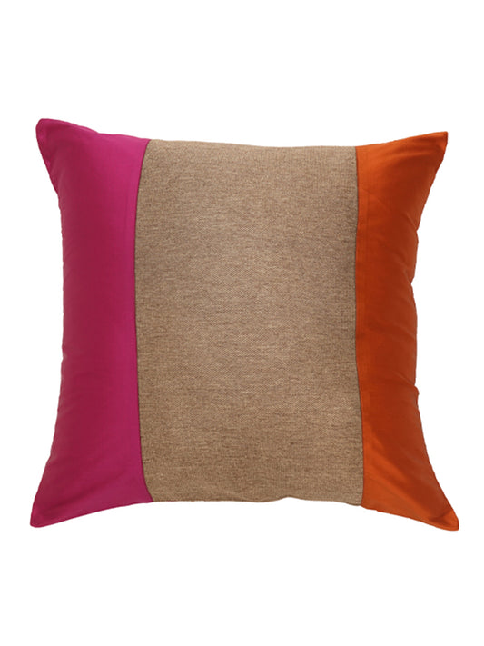 Cushion Cover Polyester Patchwork Pink And Orange - 20" X 20"