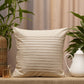 Technique Cushion Cover Cotton Blend Stripes Off white - 16" X 16"