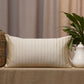 Polyester Stiped Off-White Cushion Cover, 12"X 22"