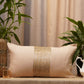 Embroidered Cushion Cover Cotton Sequins  Beige - 12" X 22"