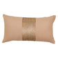 Embroidered Cushion Cover Cotton Sequins  Beige - 12" X 22"
