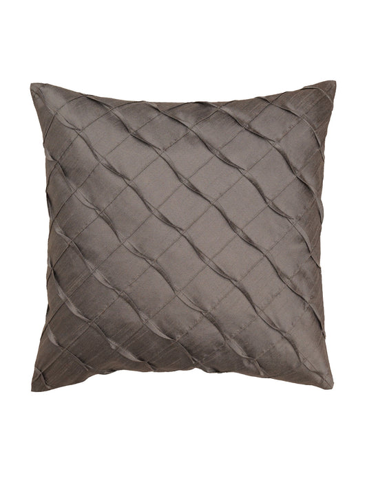 Technique Cushion Cover Polyester Shell Pin Tuck Grey - 16" X 16"
