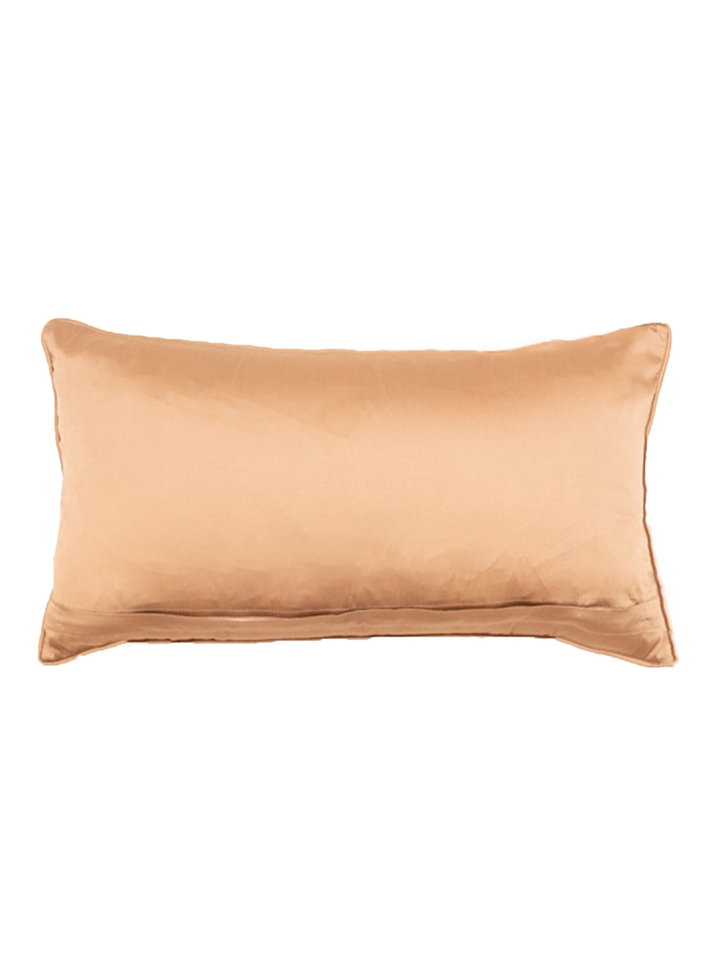 Embroidered Cushion Cover Polyester Brown - 12" X 22"