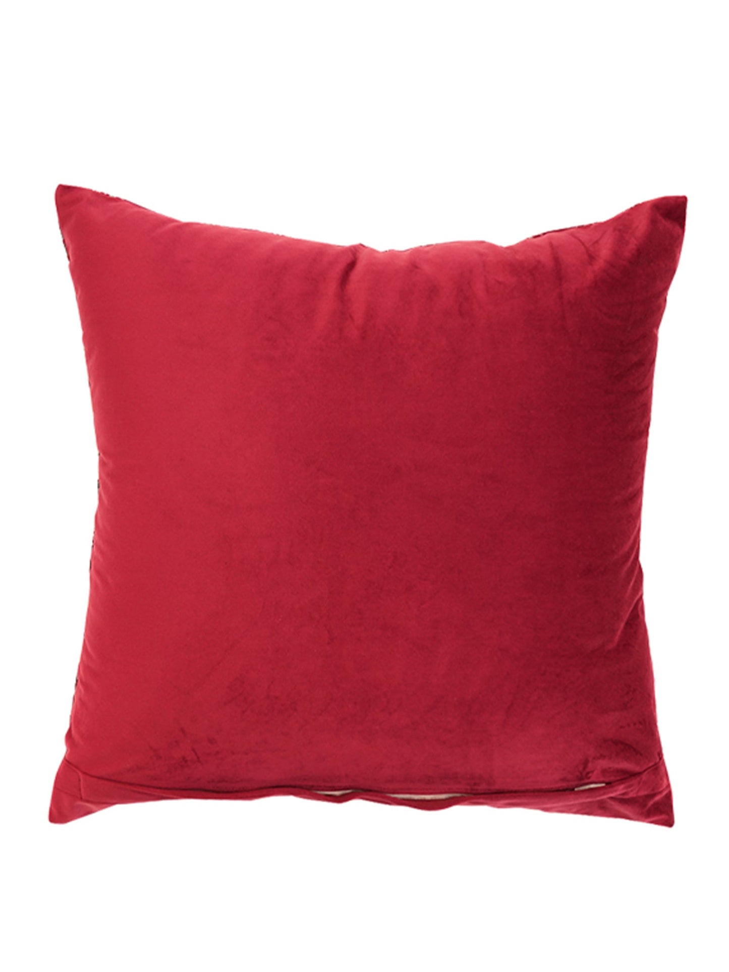 Embroidered Cushion Cover Velvet Maroon - 20" X 20"