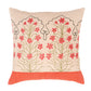 Cushion Cover Linen Silk Patchwork with Embroidery Off White - 20" X 20"