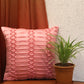 Technique Cushion Cover 100% Polyester Shell Pleated  Pink - 16" X 16"