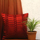 Technique Cushion Cover Set Of 3 100% Polyester Shell And Center Pleated Brown And Red  - 16" X 16"