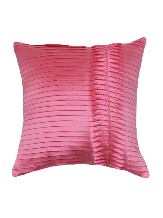 Technique Cushion Cover 100% Polyester One-Side Pleated Rose Pink - 16" X 16"