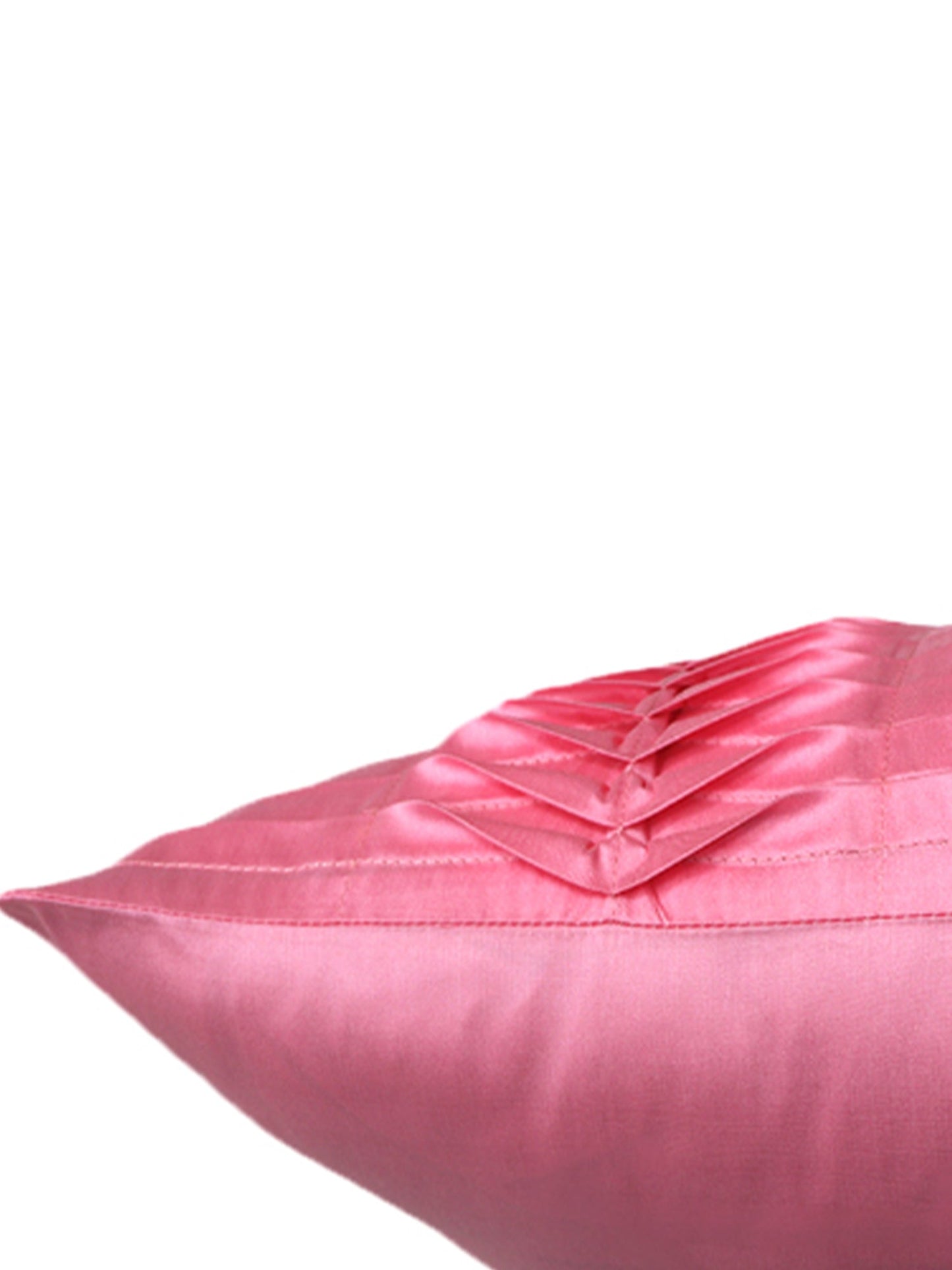 Technique Cushion Cover 100% Polyester One-Side Pleated Rose Pink - 16" X 16"