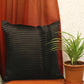 Cushion Cover Set of 3 Polyester Blend Box Pleated And Digital Printed Black - 16" x 16"